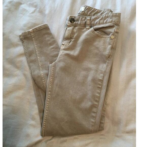 Free People Khaki Distressed Skinny Jeans Size 2 W26 - Picture 3 of 7